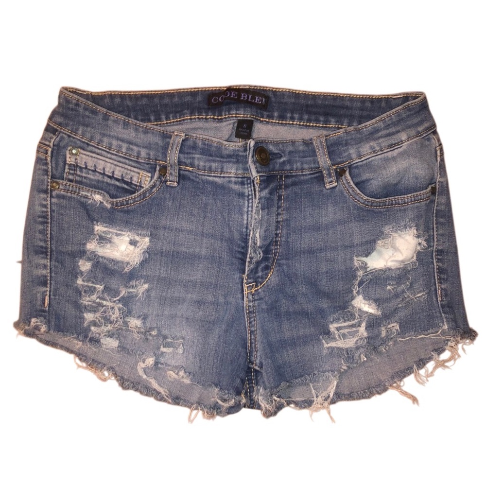 Code Bleu Distressed Blue Jean Shorts